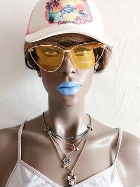 Yellow Oversized Triangle Cat Eye Sunglasses